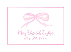 Pink Bow Calling Cards
