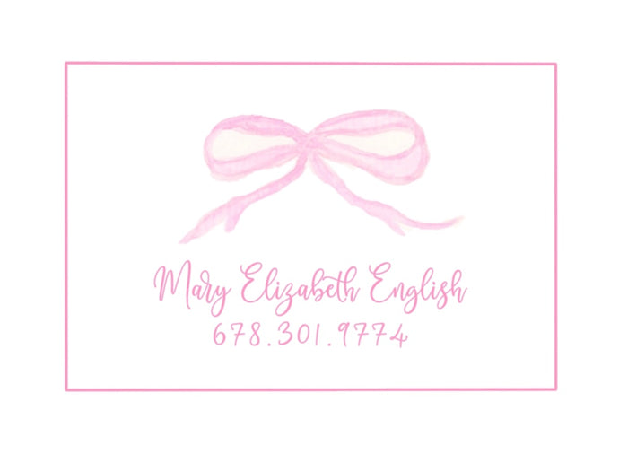 Pink Bow Calling Cards