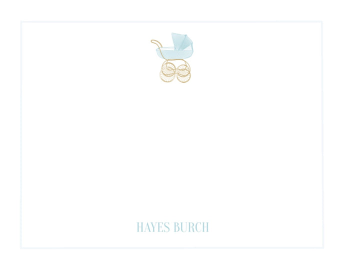Blue Baby Carriage Stationery Set