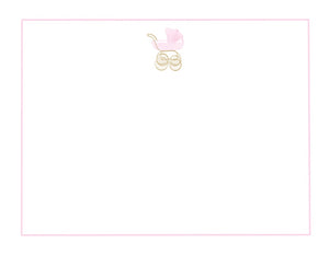 Pink Baby Carriage Stationery Set-No Name