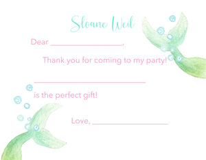 Easy Breezy Mermaid Thank You Notes