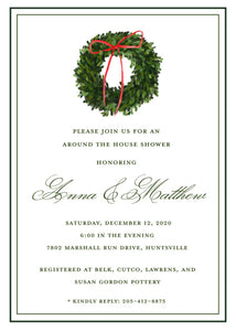 Boxwood Wreath Invitations