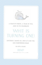 Load image into Gallery viewer, Little Whale Birthday Invitations