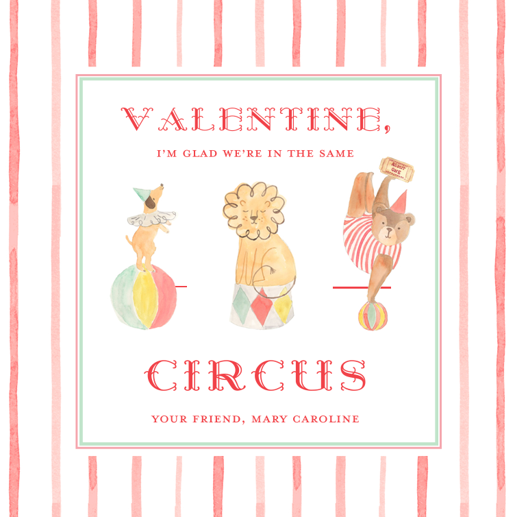 Circus Valentines Day Gift Tags