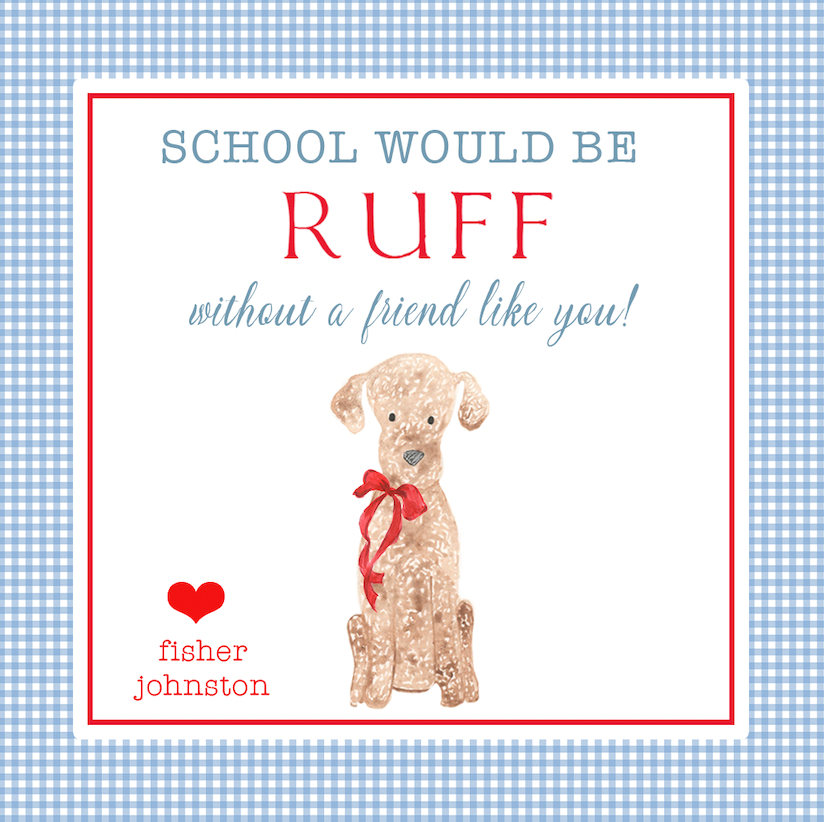School Would Be Ruff Without You Blue Gift Tags