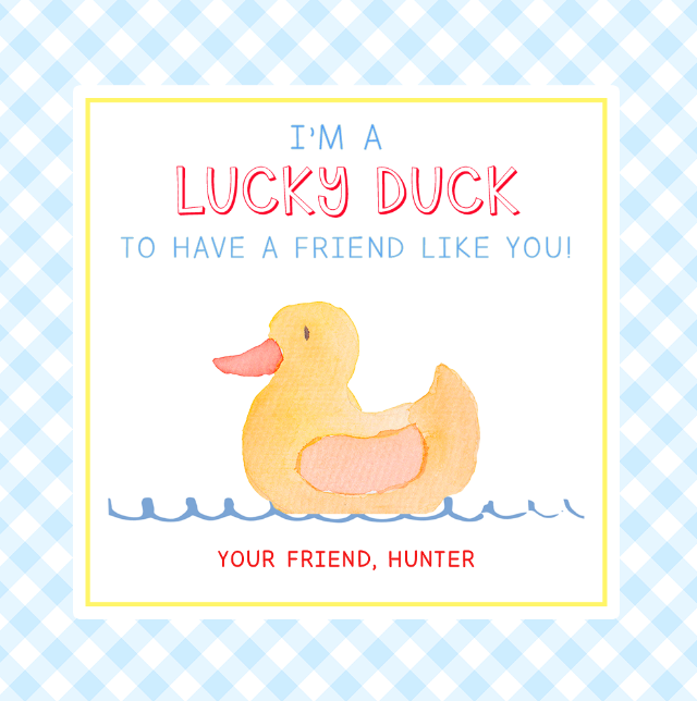 Lucky Ducky Blue Gift Tags