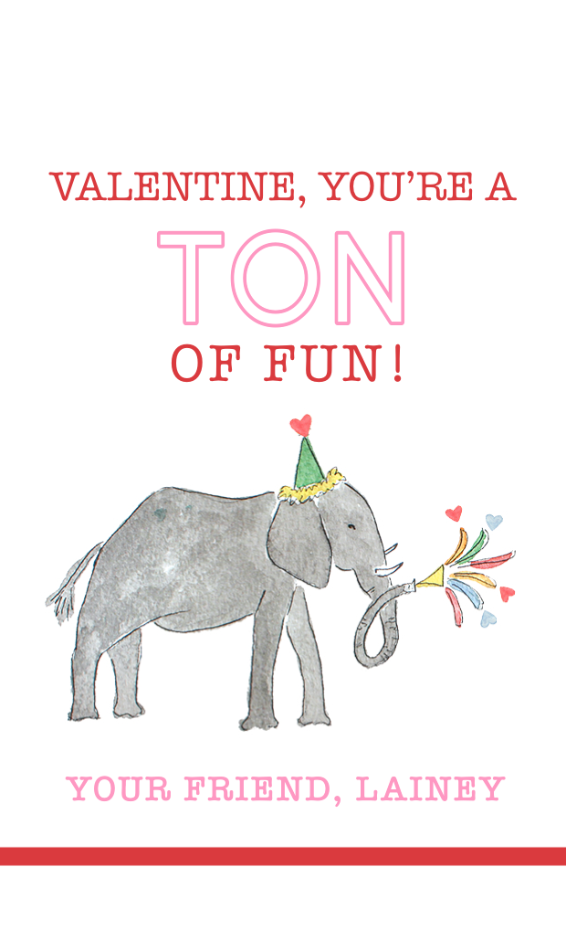Valentine, You're a Ton of Fun! Pink Gift Tags