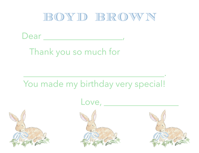 Easy Breezy Bunny Thank You Notes
