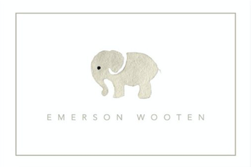 Little Elephant Calling Cards w Grey Border