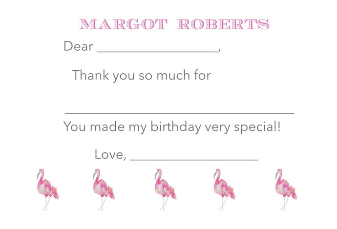 Easy Breezy Flamingo Thank You Notes