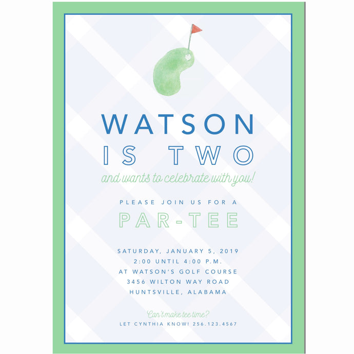 Golf Green Birthday Invitations