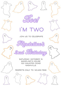 Boo I’m Two Invitations