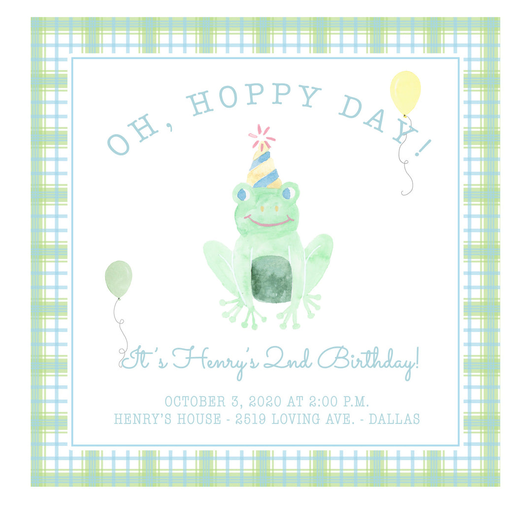 Oh Hoppy Day Birthday Invitations