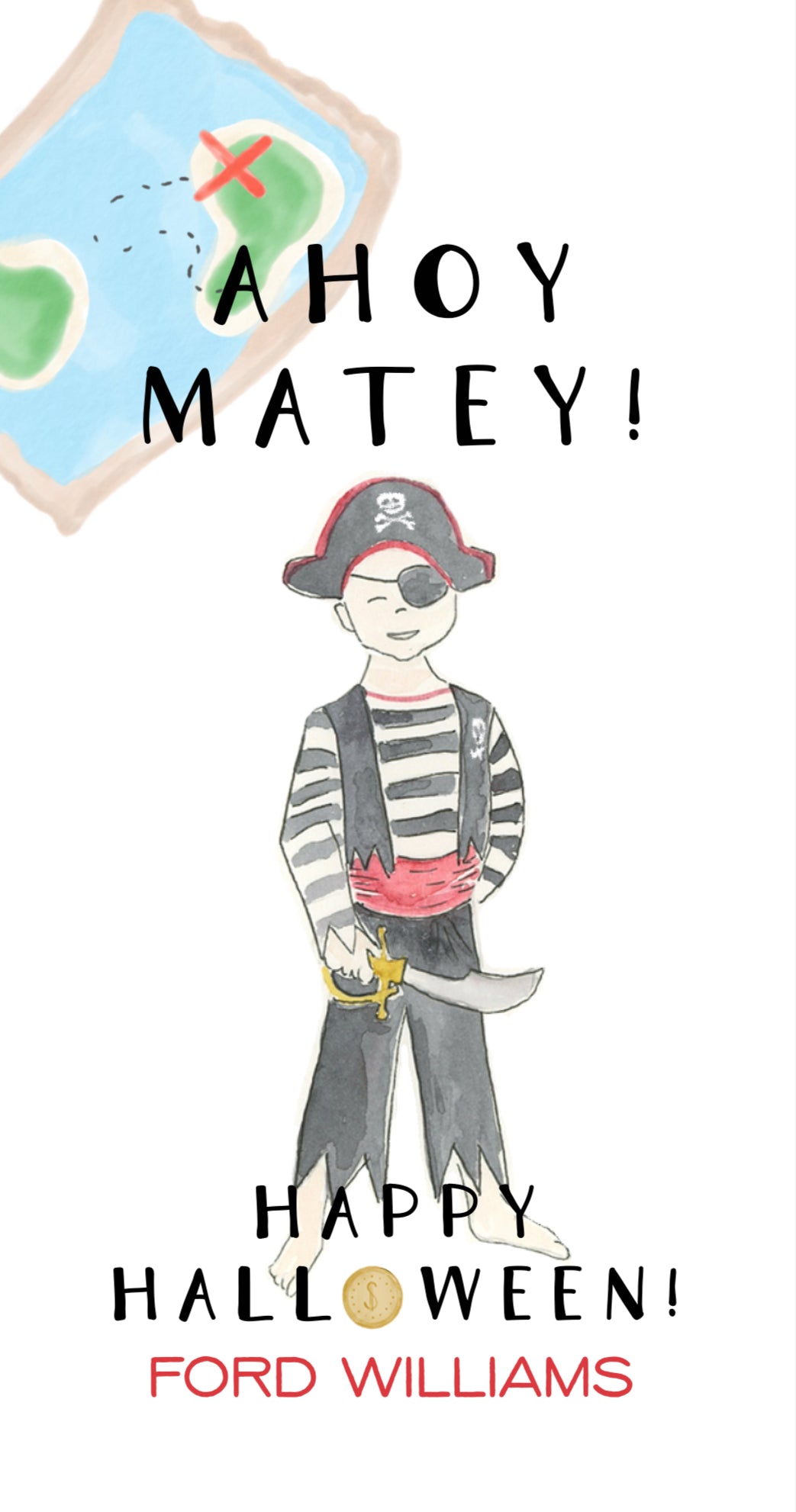 Ahoy Matey Pirate Tag