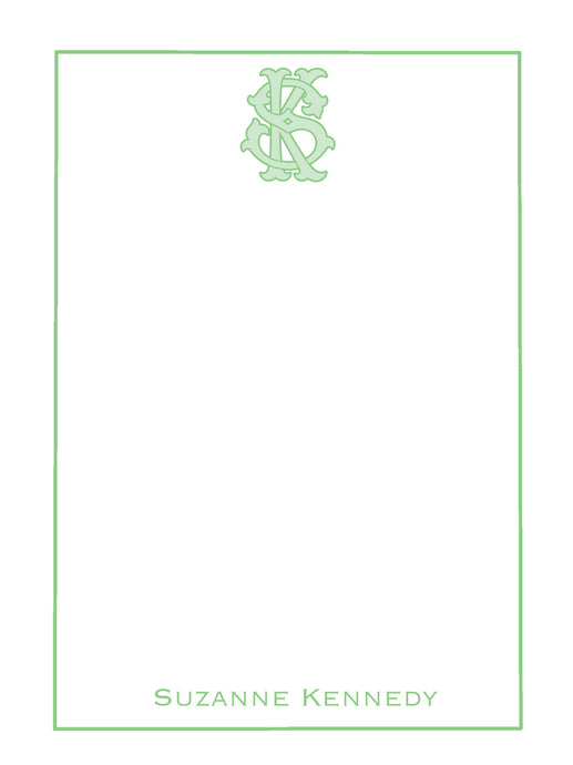 Monogram Notepad - Green