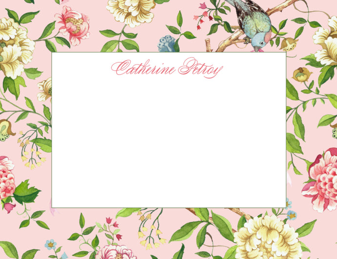 Pink Garden Floral Stationery Set