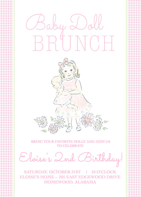 Baby Doll Brunch Invitations