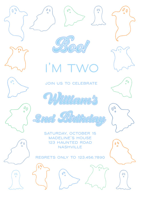 Boo I’m Two Invitations