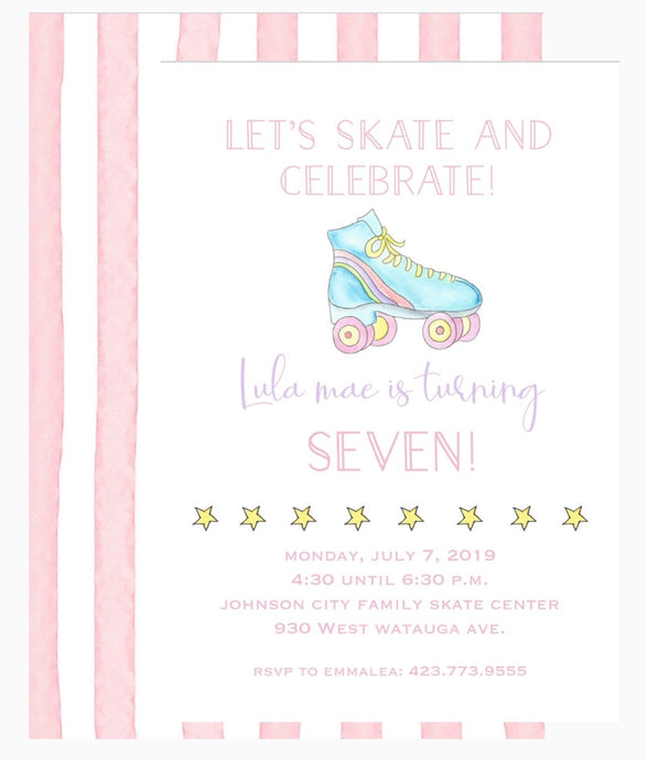 Skating Birthday Invitations