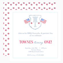 Load image into Gallery viewer, Patriotic Flag Crest Invitations