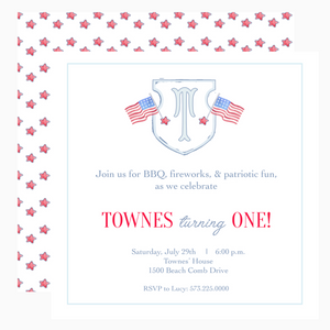 Patriotic Flag Crest Invitations