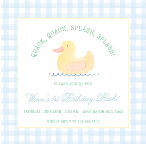 Rubber Ducky Birthday Invitations