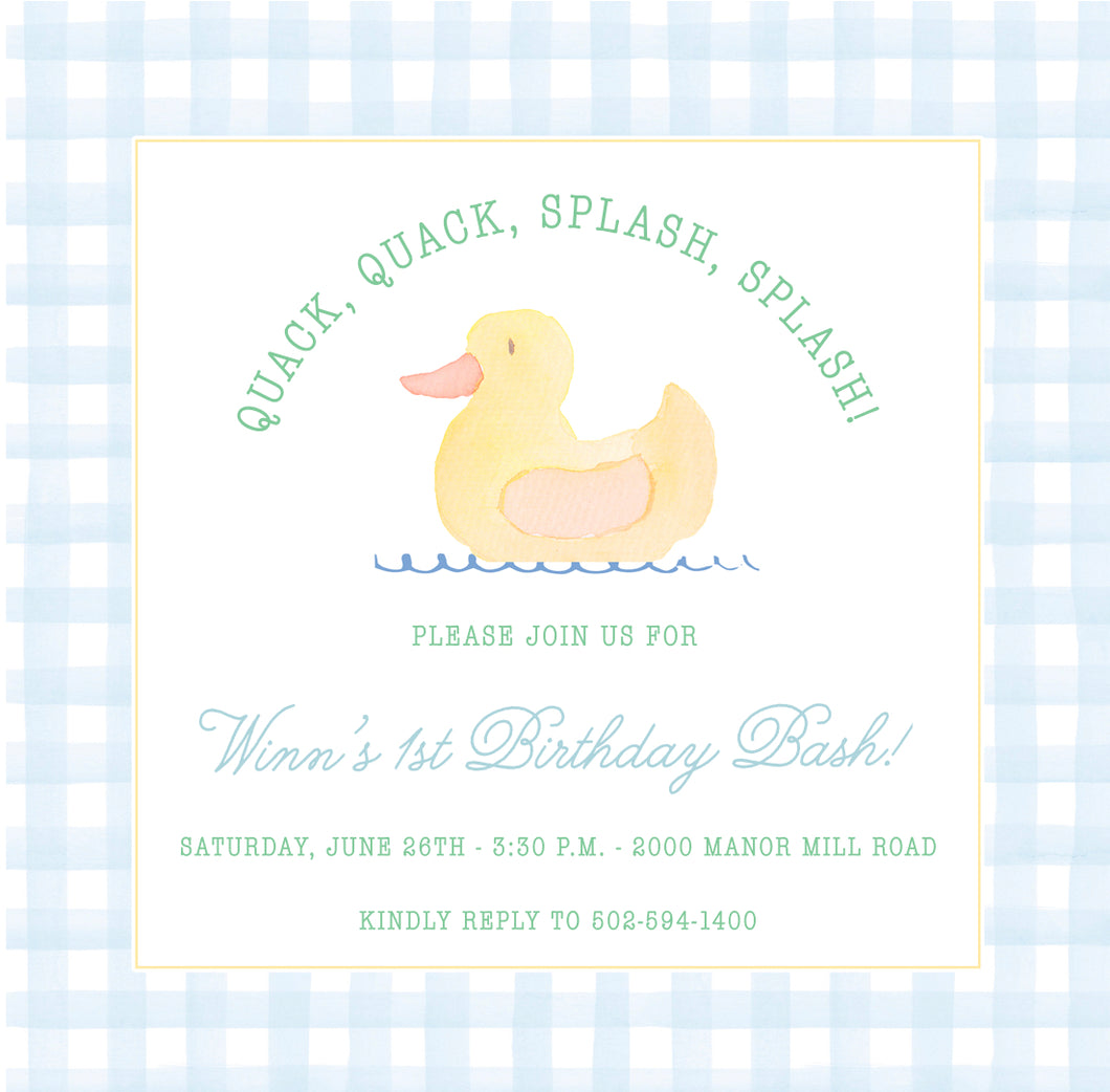 Rubber Ducky Birthday Invitations