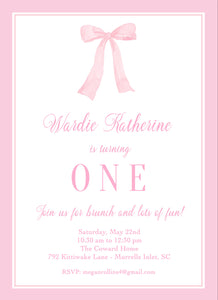 Pink Bow Invitations