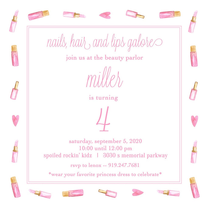 Beauty Parlor Invitations