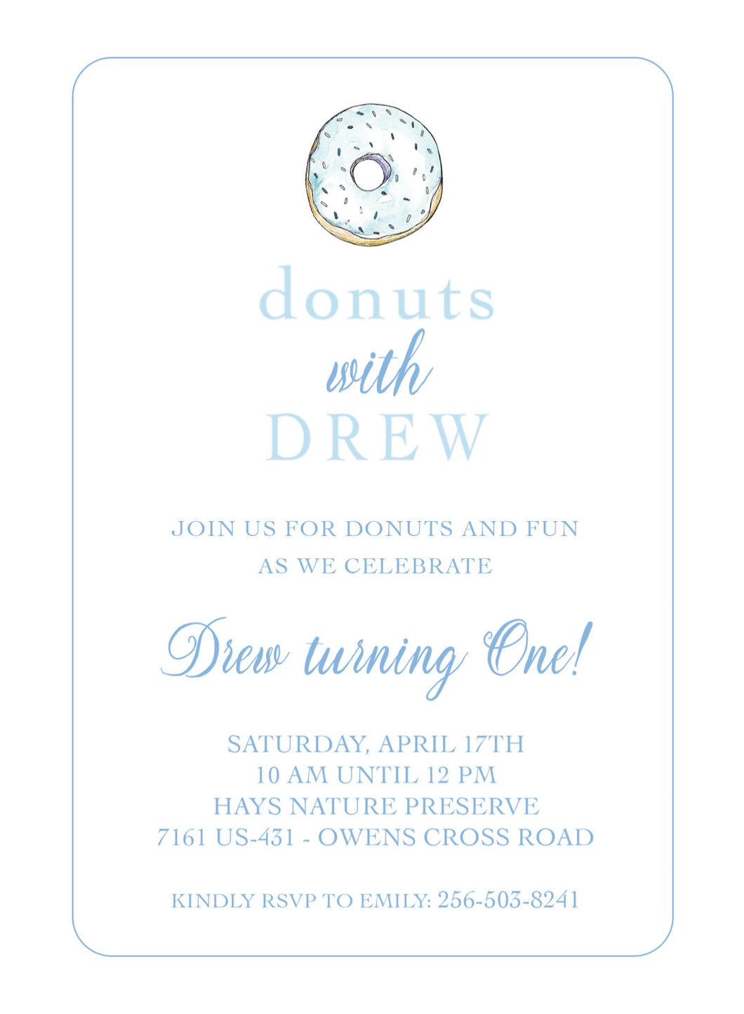 Donut Invitations in Blue