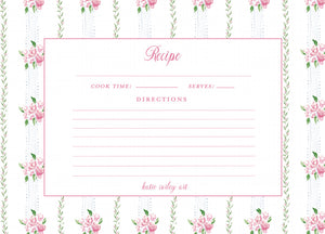 Floral Recipe Cards- Blush