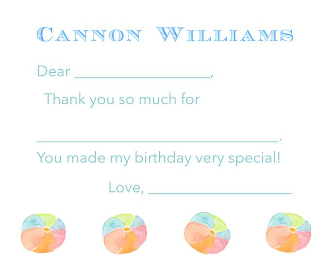 Easy Breezy Beachball Thank You Notes