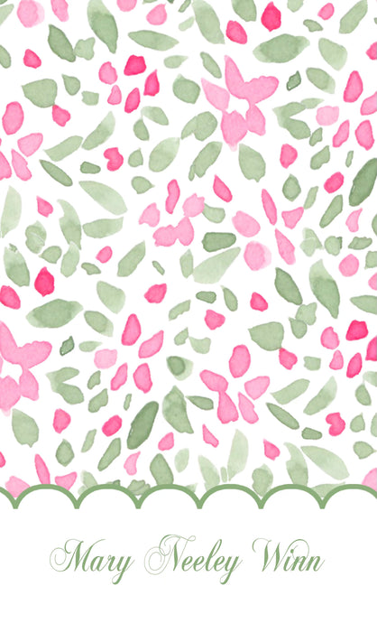 Pink and Green Floral Tag