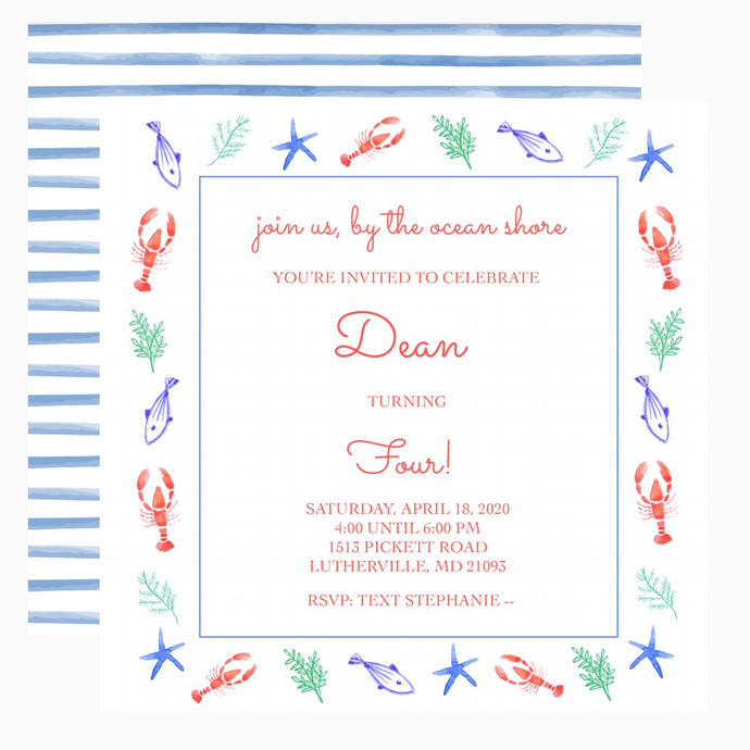 Ocean Shore Invitations