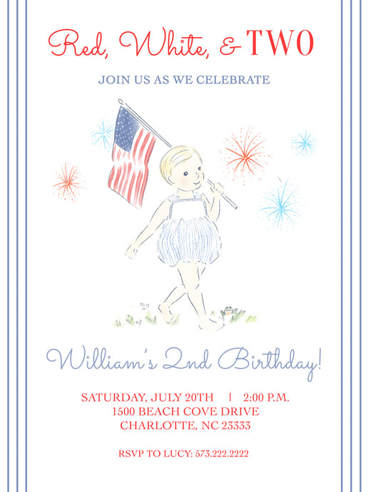 Patriotic Boy Invitations-Stripes