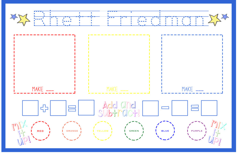 Early Learning Placemat-Blue
