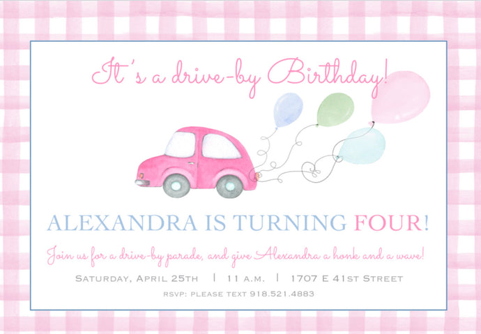 Drive-by Invitation Pink