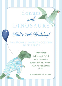 Donuts and Dinosaurs Invitations