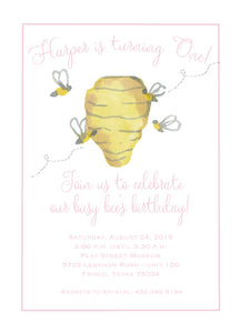 Busy Bee Birthday Invitations