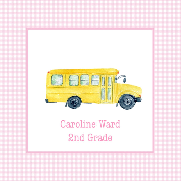 School Bus Name Sticker