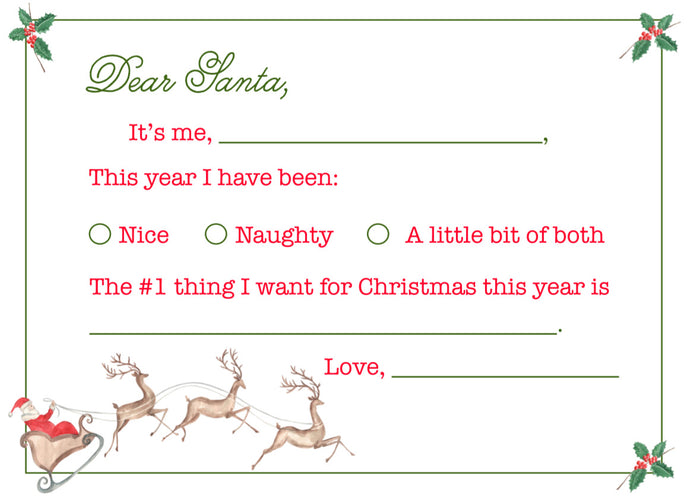Dear Santa Notes and List