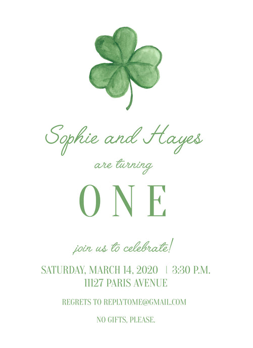 Shamrock Invitations