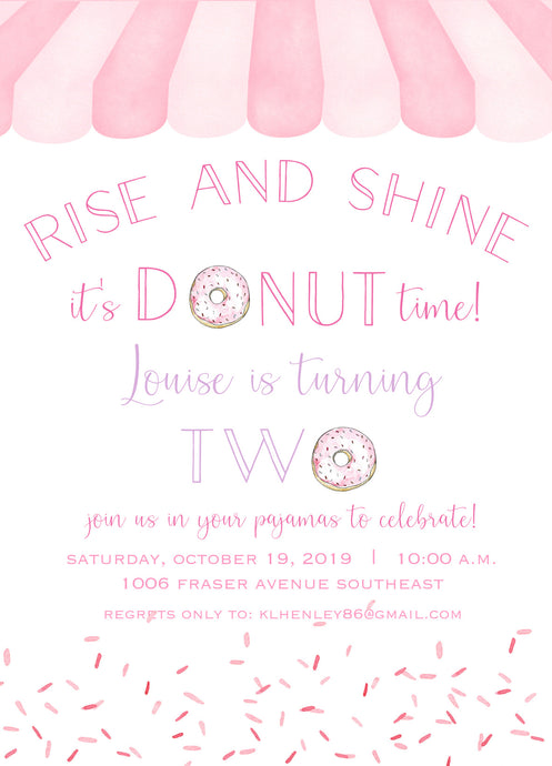 Donut Birthday Invitations