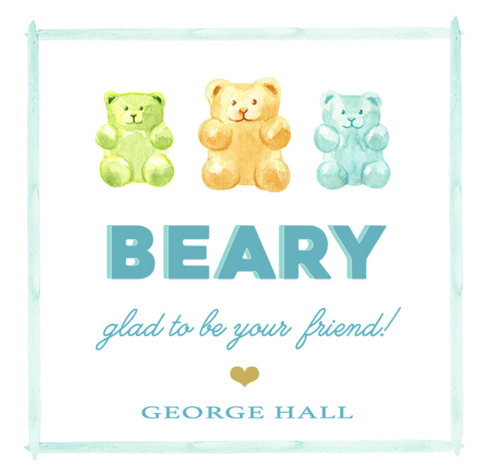 BEARY Gummy Gift Tags Blue