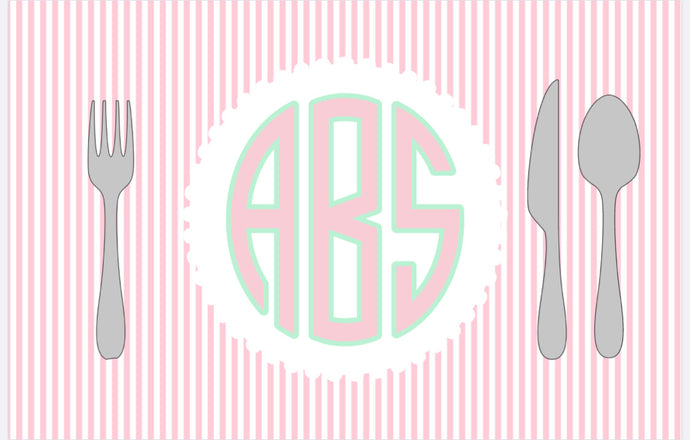 Pink Seersucker Placemat