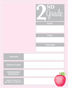School Memory Pages- Pink- MDO-12th