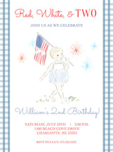 Load image into Gallery viewer, Patriotic Boy Invitations-Gingham
