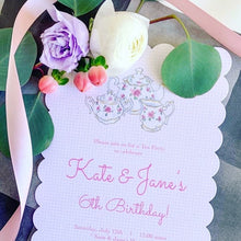 Load image into Gallery viewer, Tea Party Invitations- Gingham