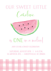 Watermelon Birthday Invitations