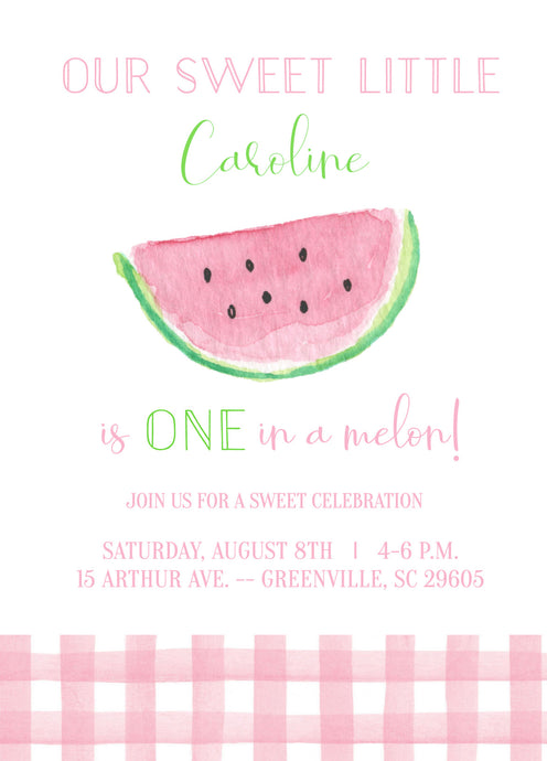 Watermelon Birthday Invitations